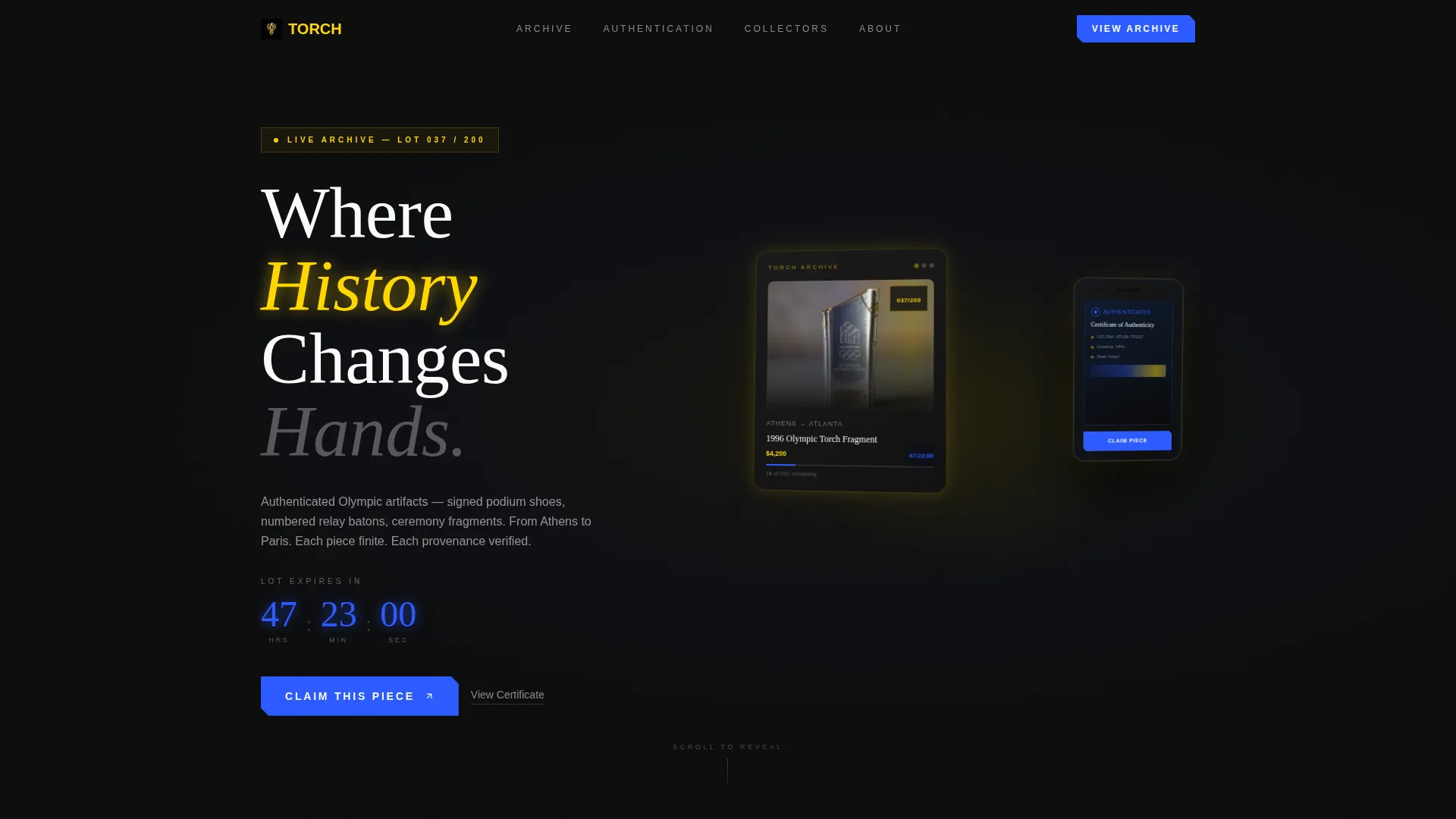 Olympic Memorabilia Landing Page Template