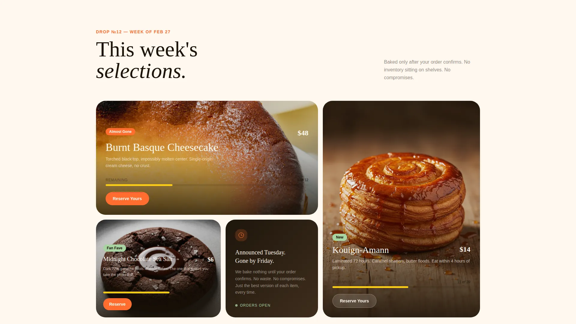 Exclusive Bakery Landing Page Template | Bento Grid