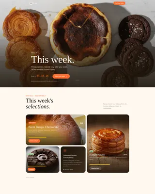 Exclusive Bakery Landing Page Template | Bento Grid