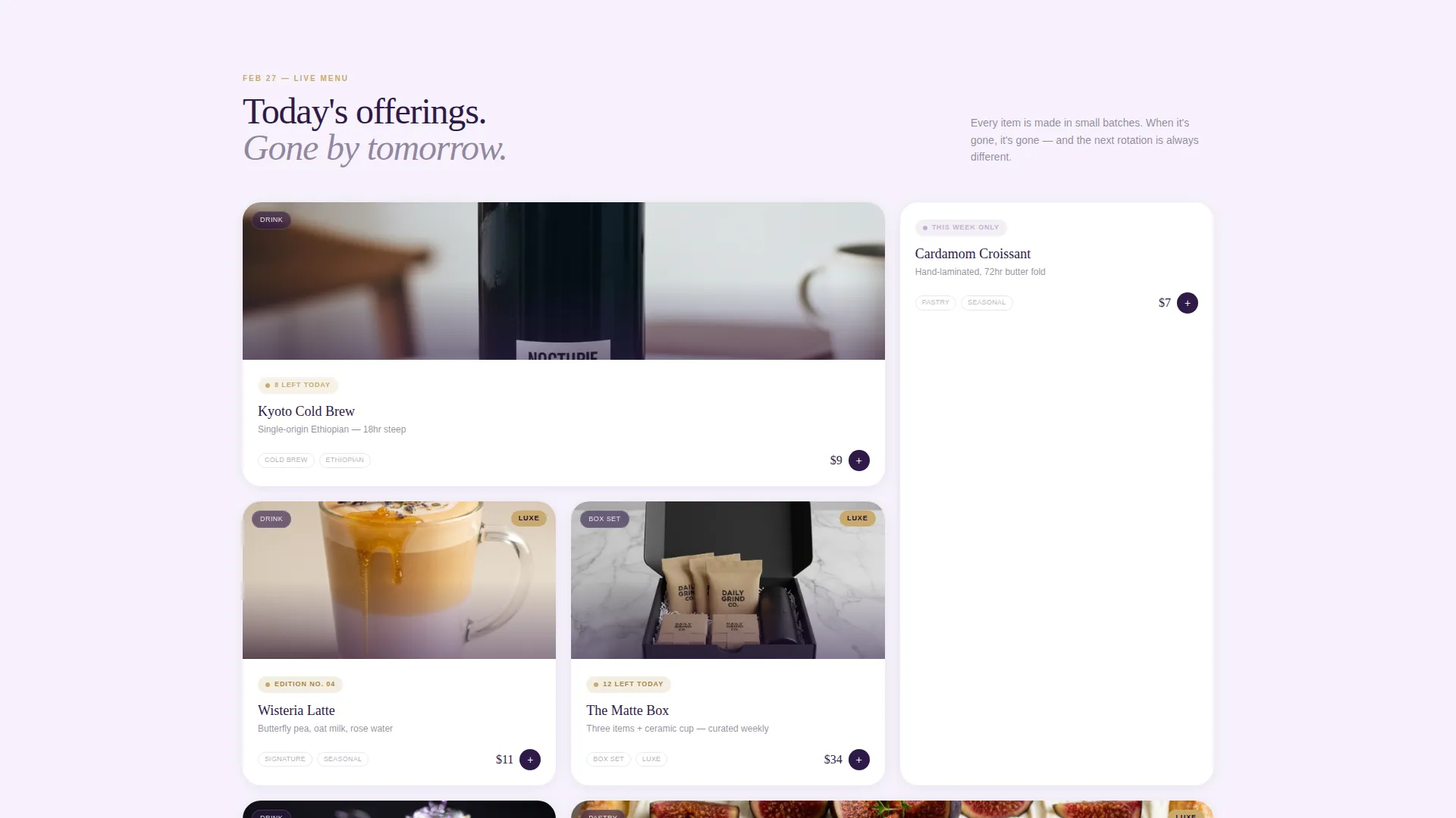 Luxe Café Landing Page Template for On-Demand Brands