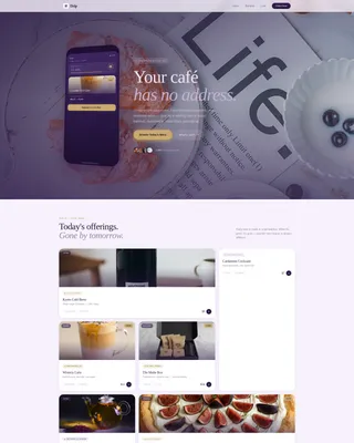 Luxe Café Landing Page Template for On-Demand Brands