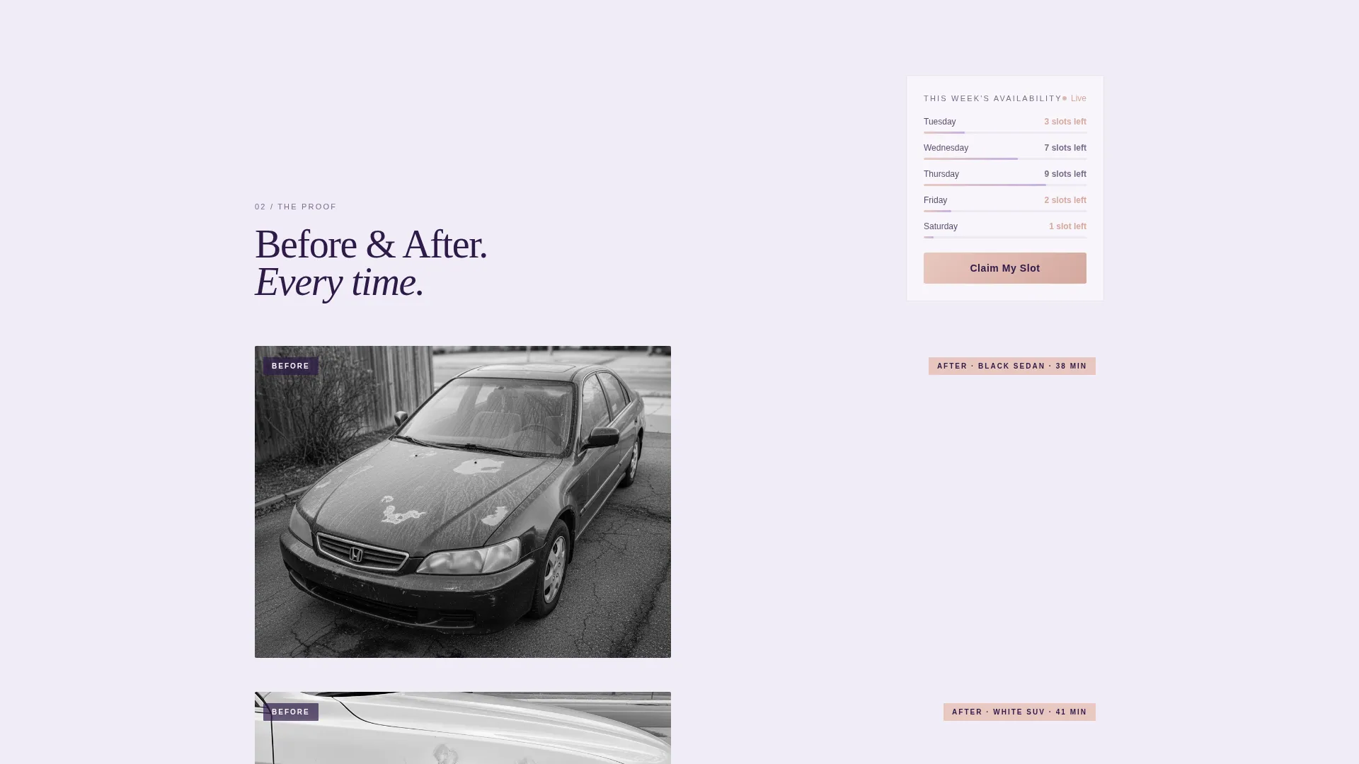 Premium On-Demand Car Wash Landing Page Template