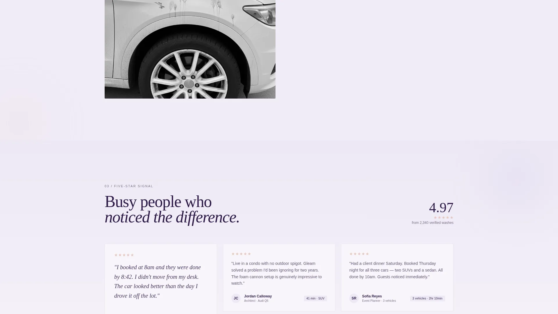 Premium On-Demand Car Wash Landing Page Template