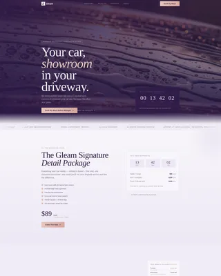 Premium On-Demand Car Wash Landing Page Template