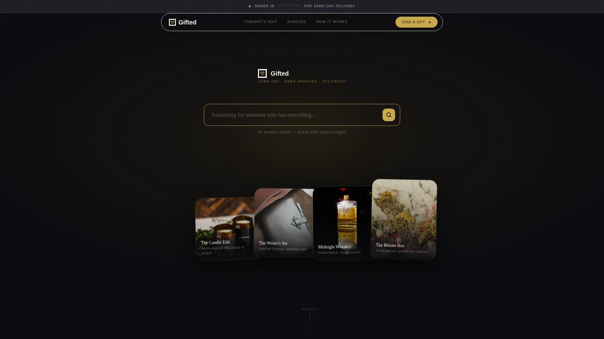 Luxe On-Demand Gift Shop Landing Page Template