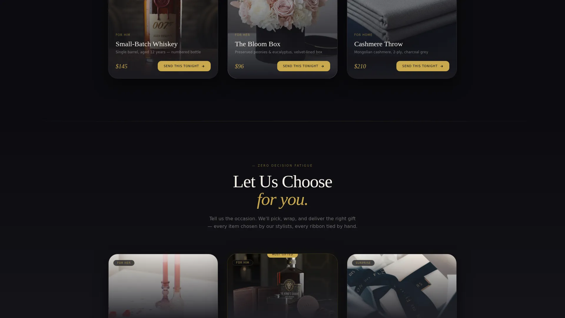 Luxe On-Demand Gift Shop Landing Page Template
