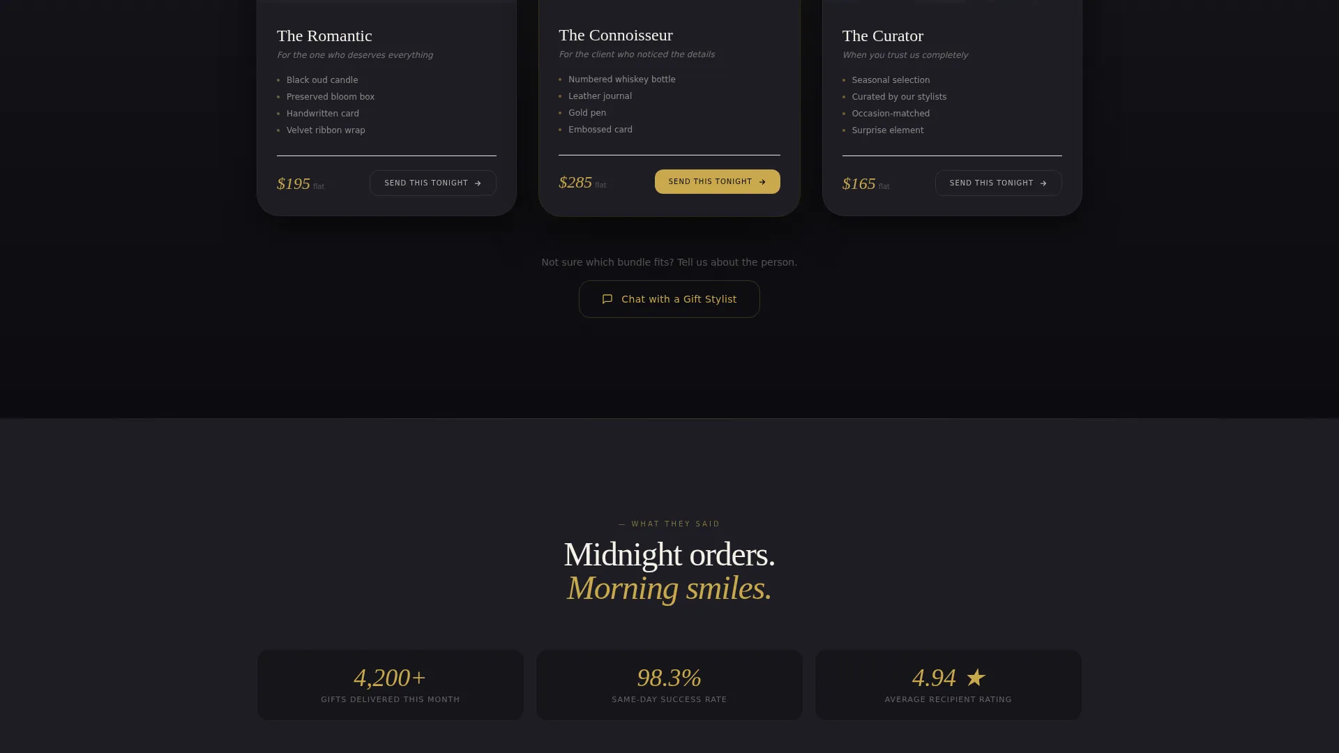 Luxe On-Demand Gift Shop Landing Page Template