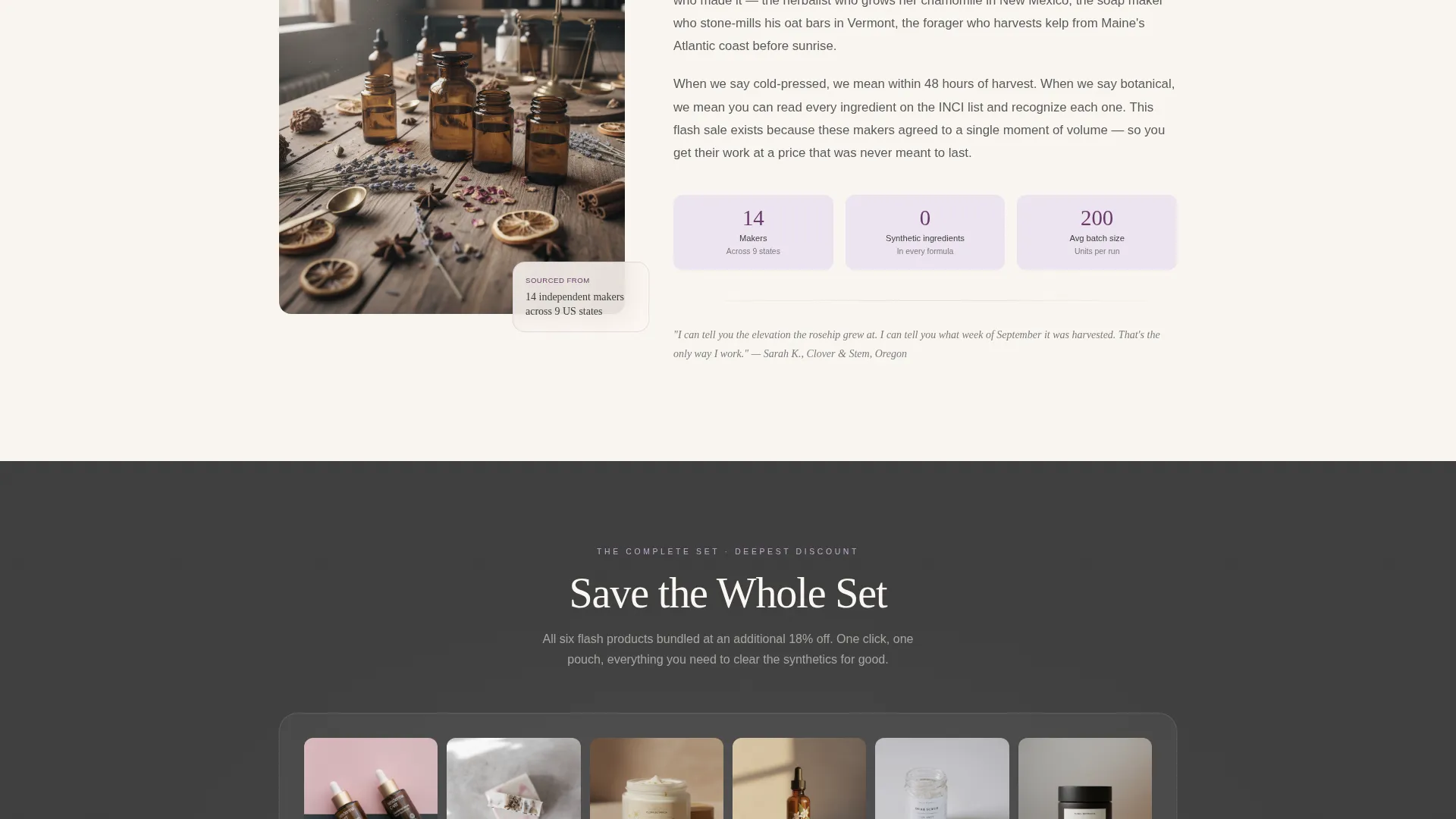 Luxe Botanical Beauty Flash Sale Landing Page