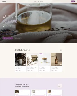 Luxe Botanical Beauty Flash Sale Landing Page