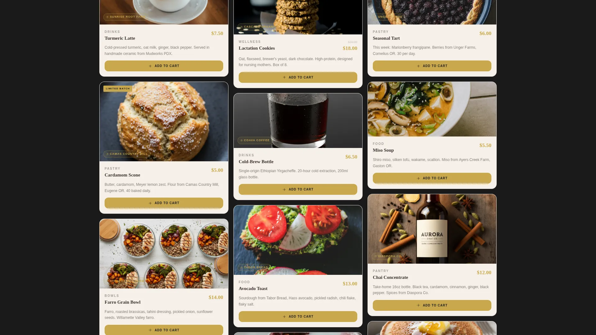 Artisan Café Landing Page Template | Luxe Minimal