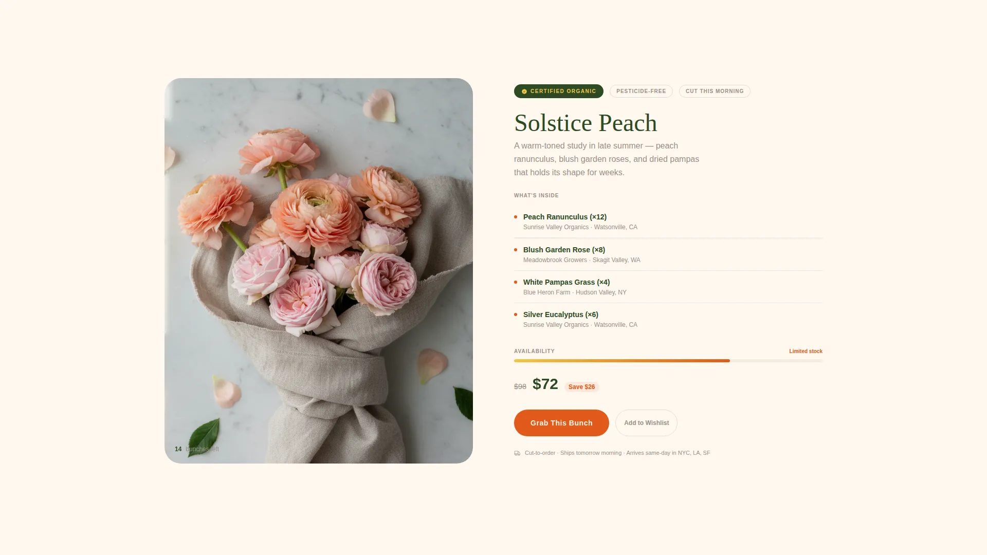 Organic Flower Shop Landing Page Template