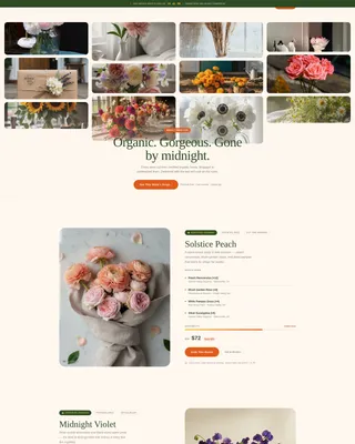 Organic Flower Shop Landing Page Template
