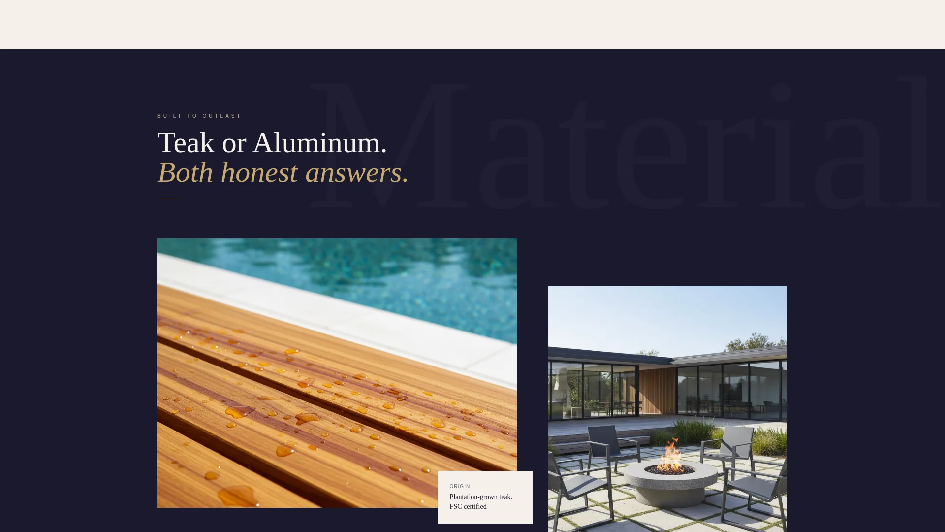 Elegant Outdoor Patio Furniture Landing Page Template