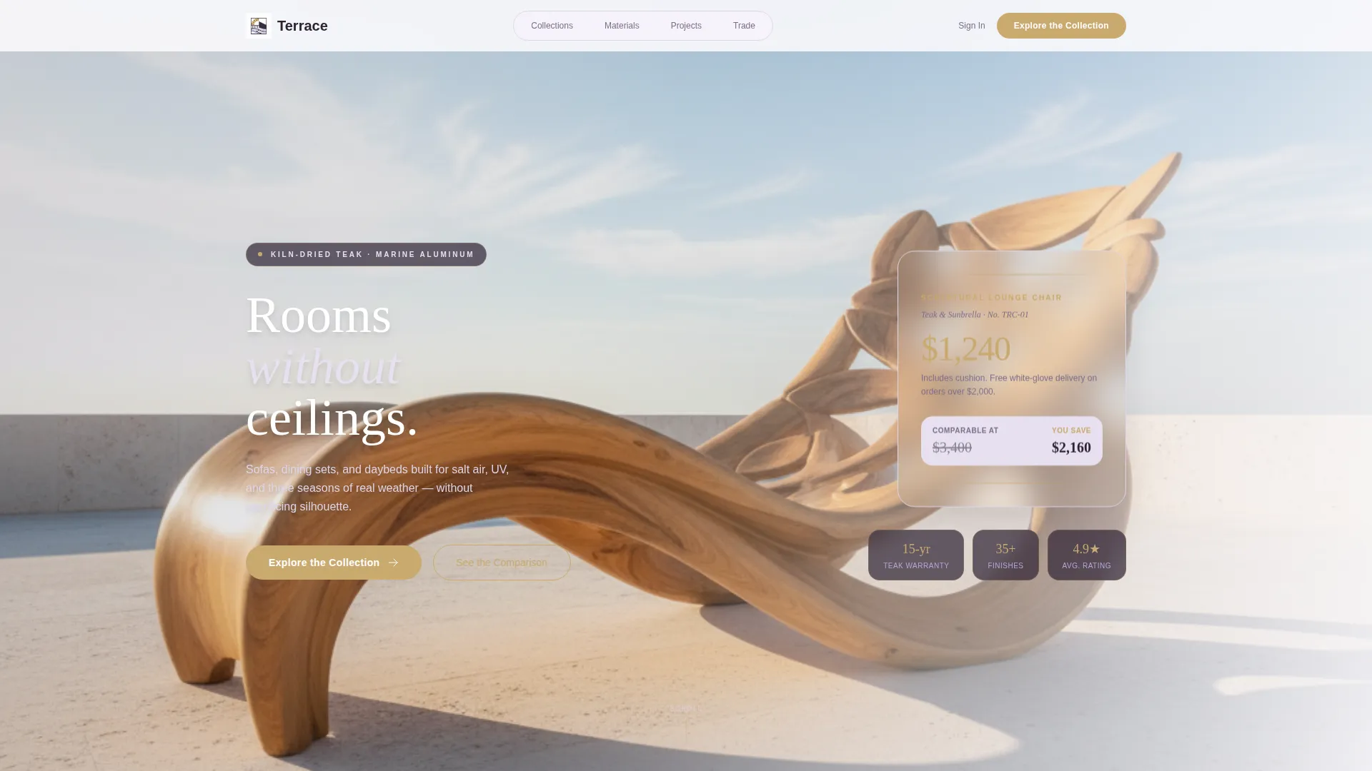 Luxe Outdoor Furniture Landing Page Template