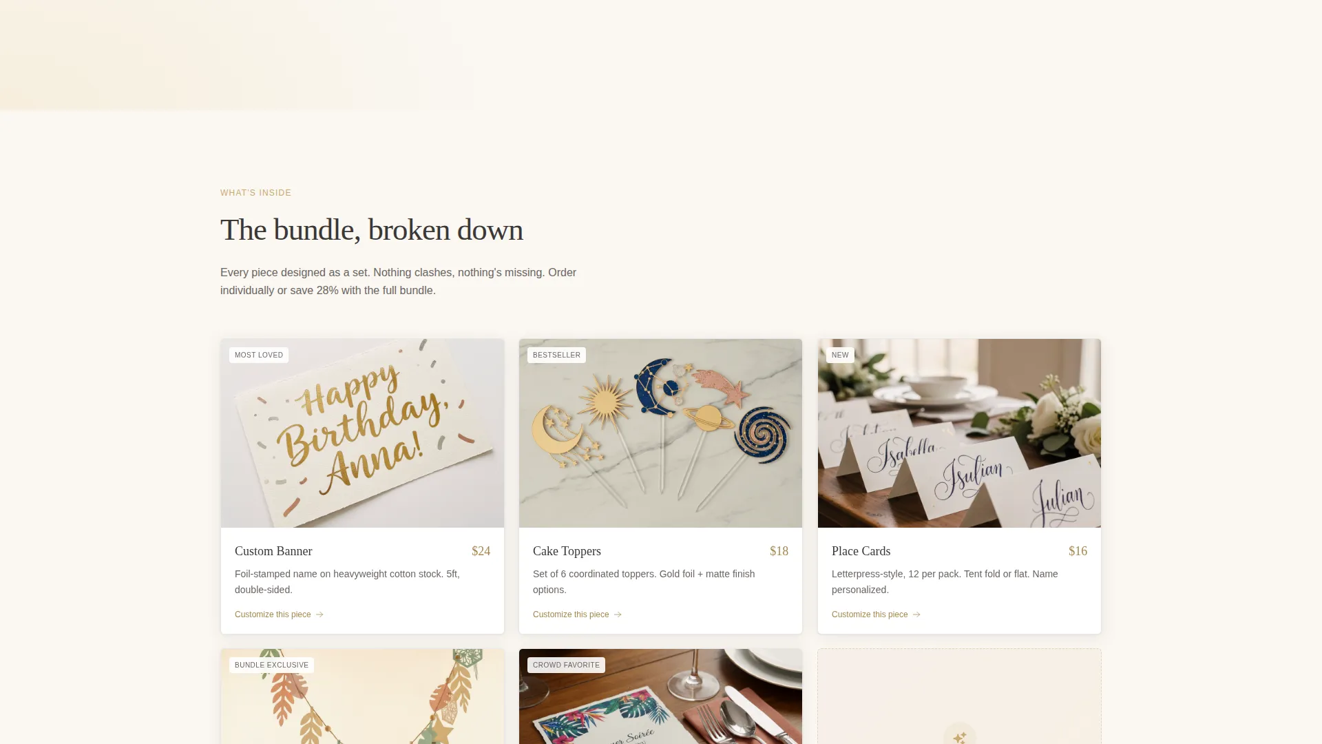 Elegant Party Supplies Landing Page Template
