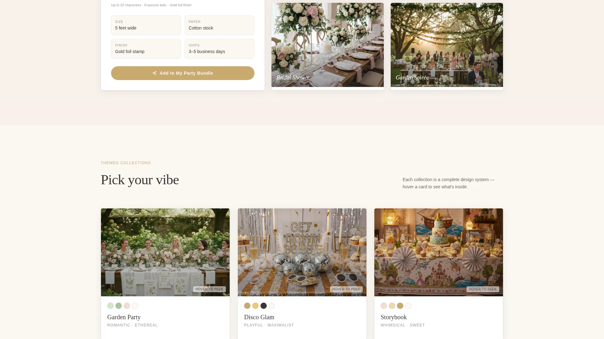 Elegant Party Supplies Landing Page Template