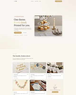 Elegant Party Supplies Landing Page Template