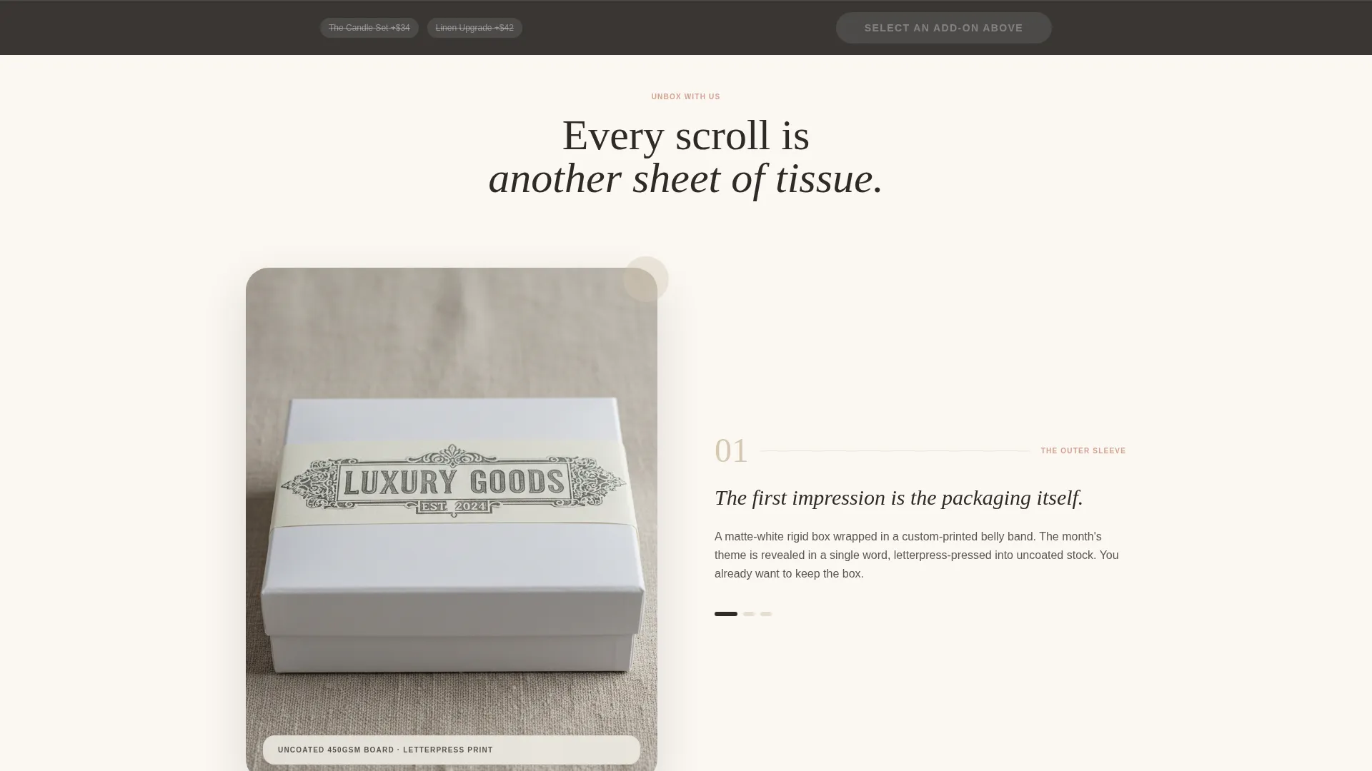 Curated Party Subscription Box Landing Page Template