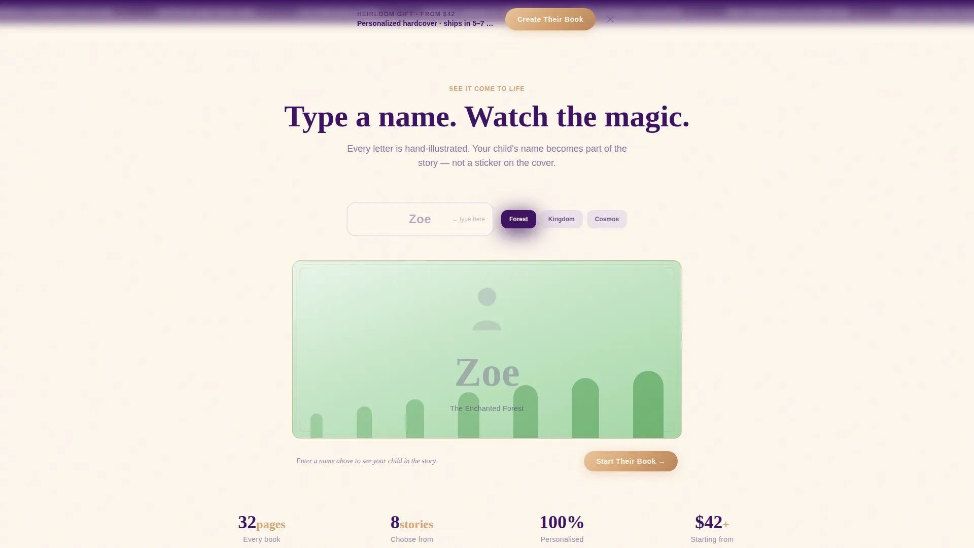 Personalized Children's Book Landing Page Template