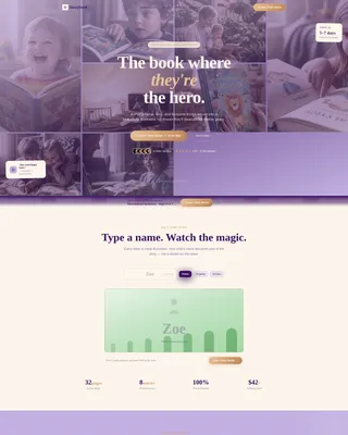 Personalized Children's Book Landing Page Template