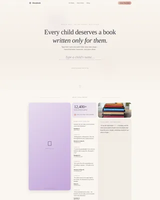 Personalized Children's Book Landing Page Template