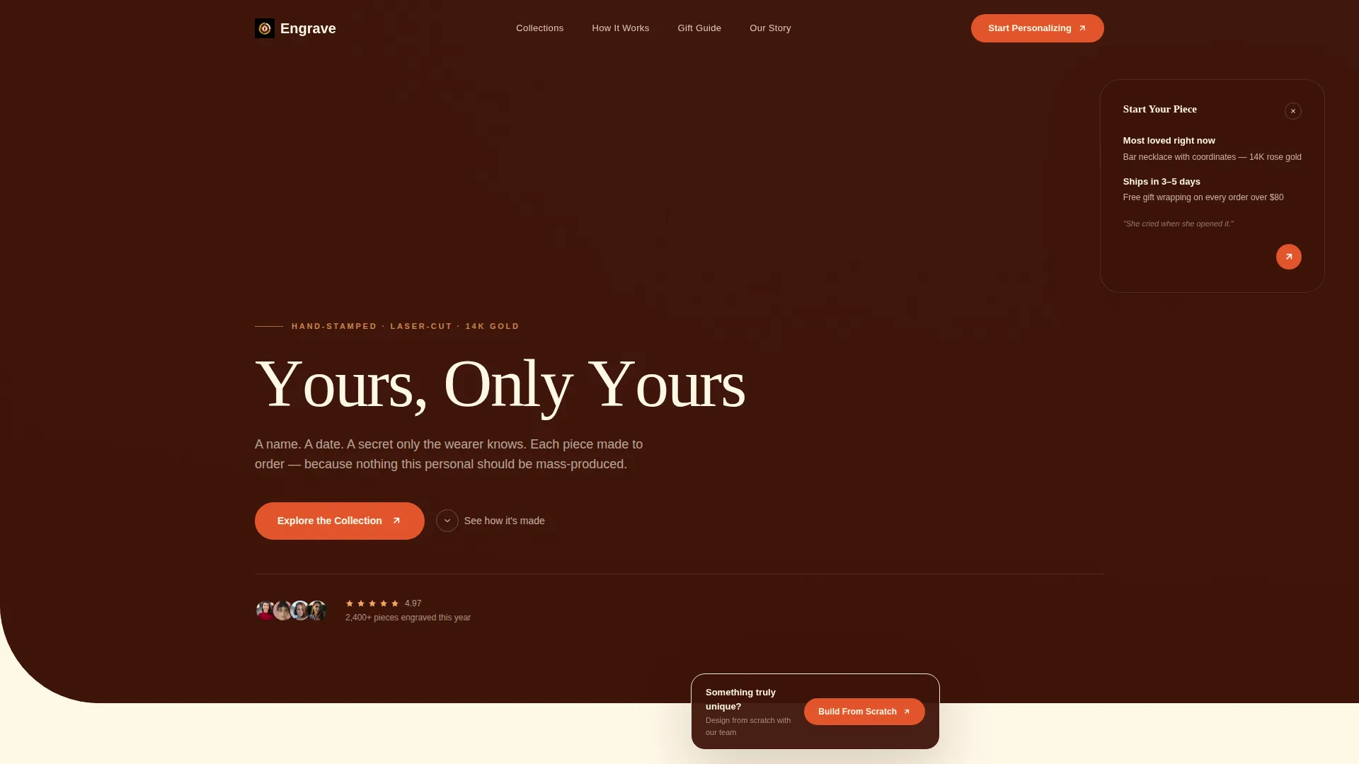 Personalized Jewelry Boutique Landing Page Template