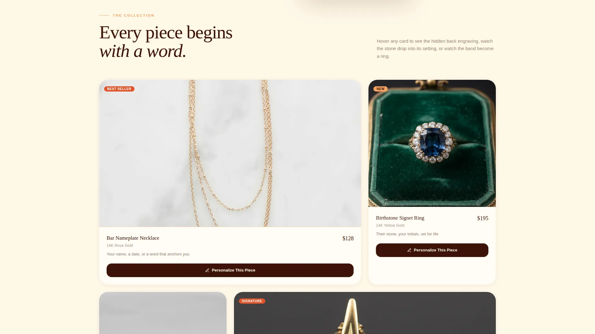 Personalized Jewelry Boutique Landing Page Template