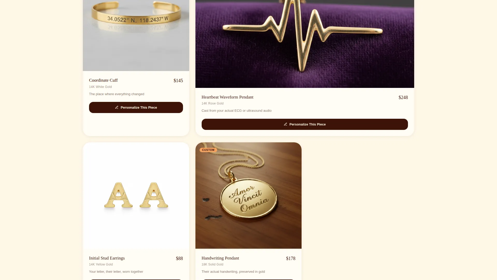 Personalized Jewelry Boutique Landing Page Template