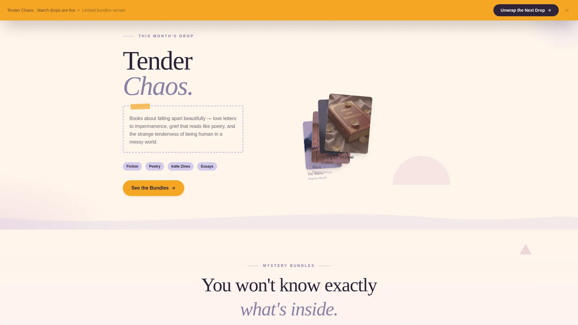 Whimsical Pop-Up Bookstore Landing Page Template