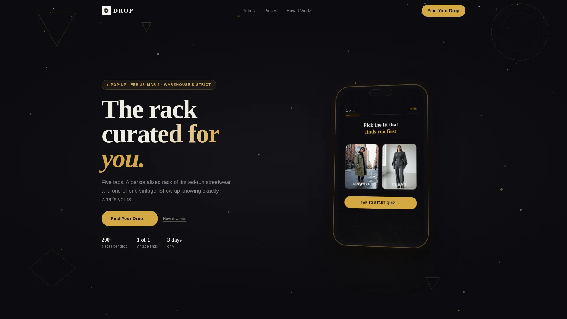 Streetwear Pop-Up Bento Grid Landing Page Template