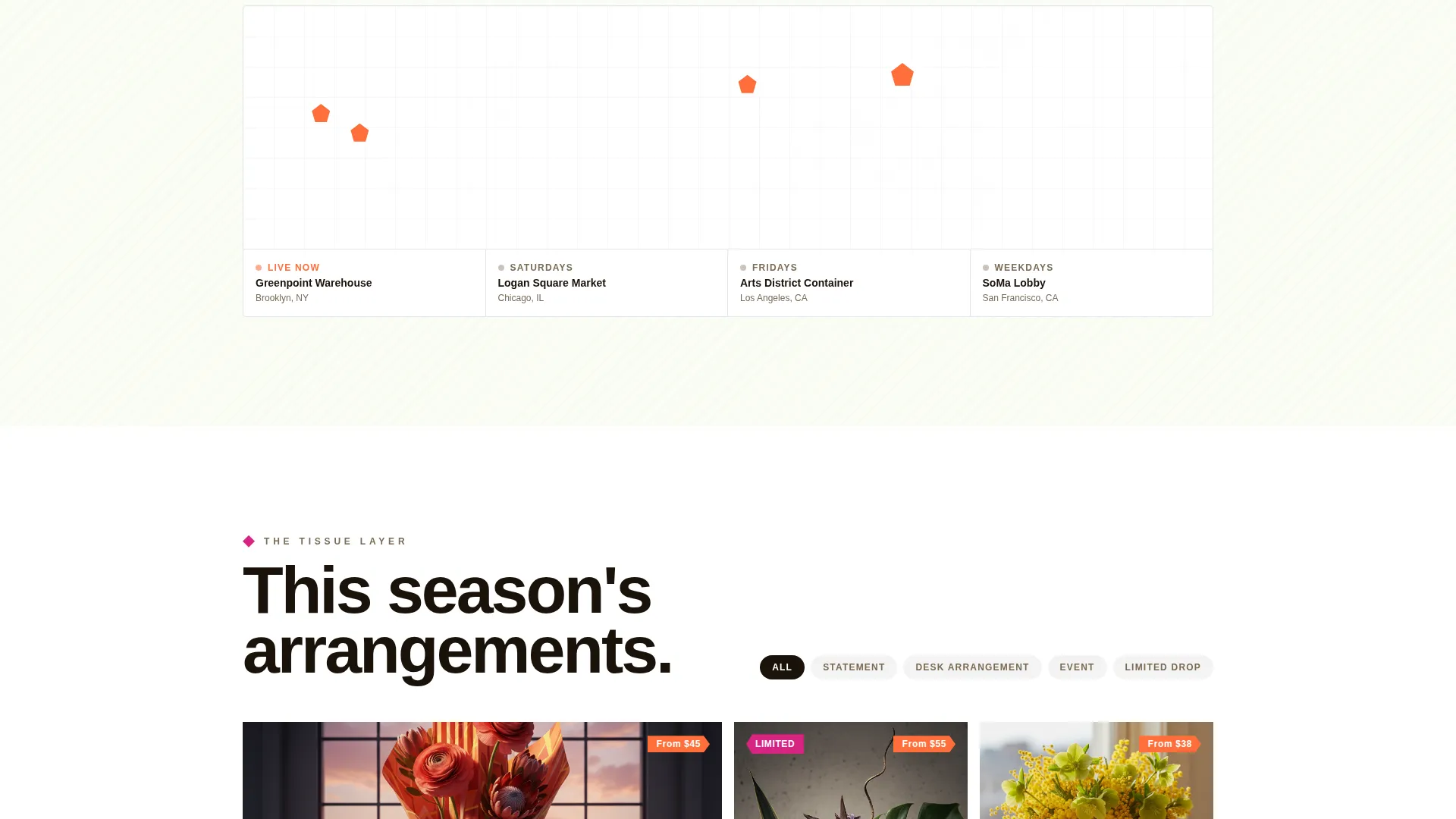 Vivid Florals Pop-Up Flower Shop Landing Page