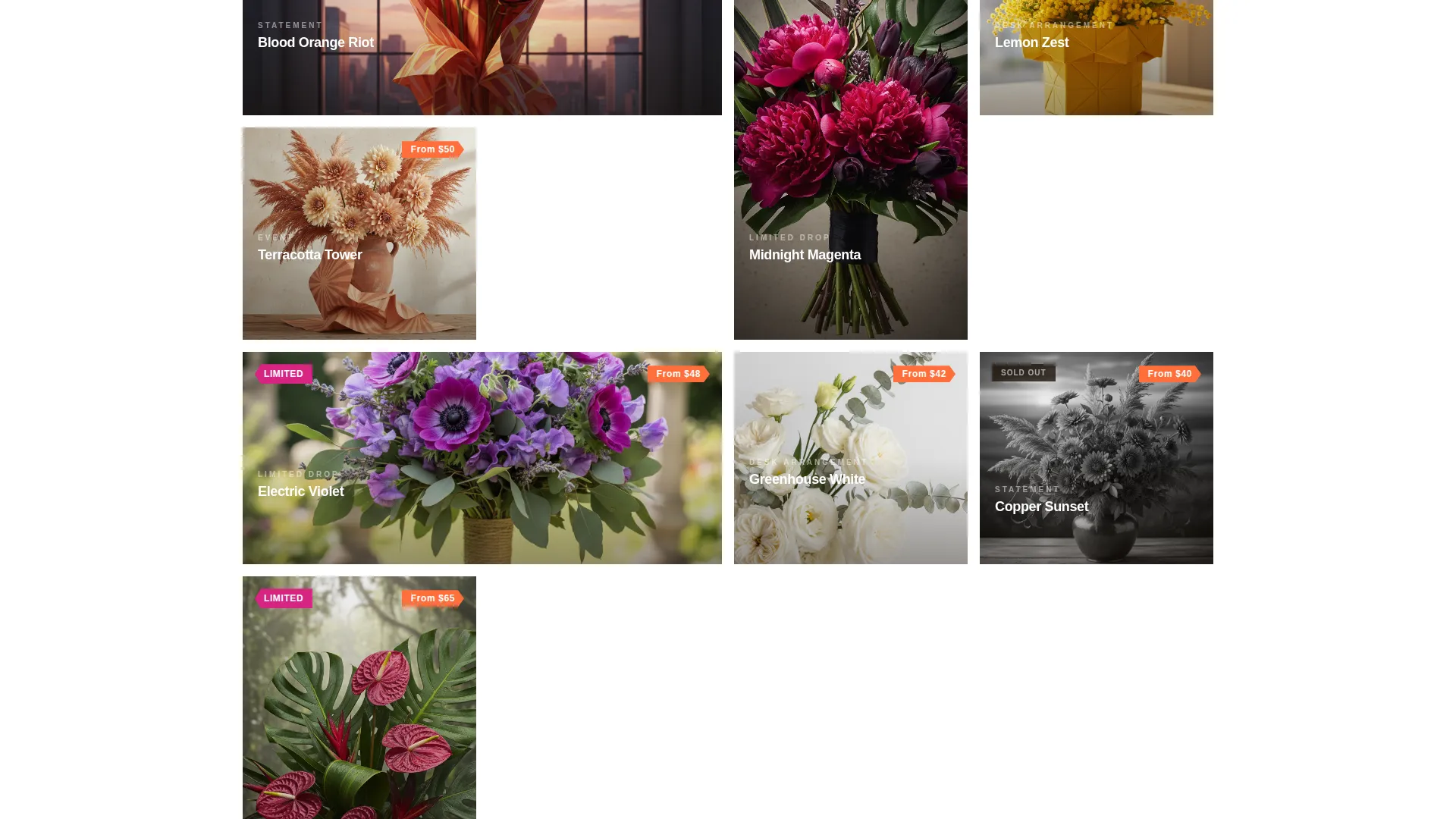 Vivid Florals Pop-Up Flower Shop Landing Page