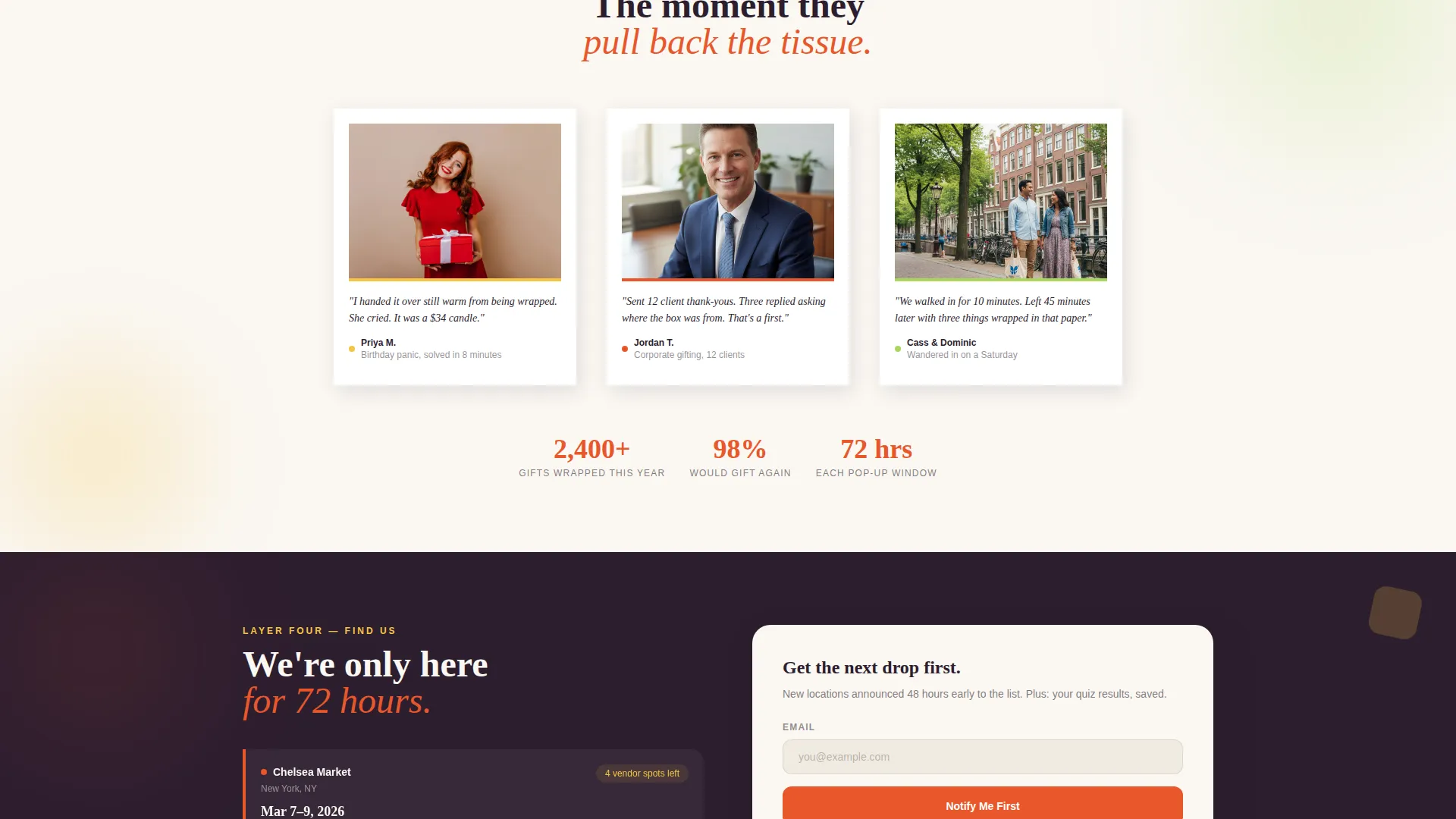 Playful Pop-Up Gift Shop Landing Page Template