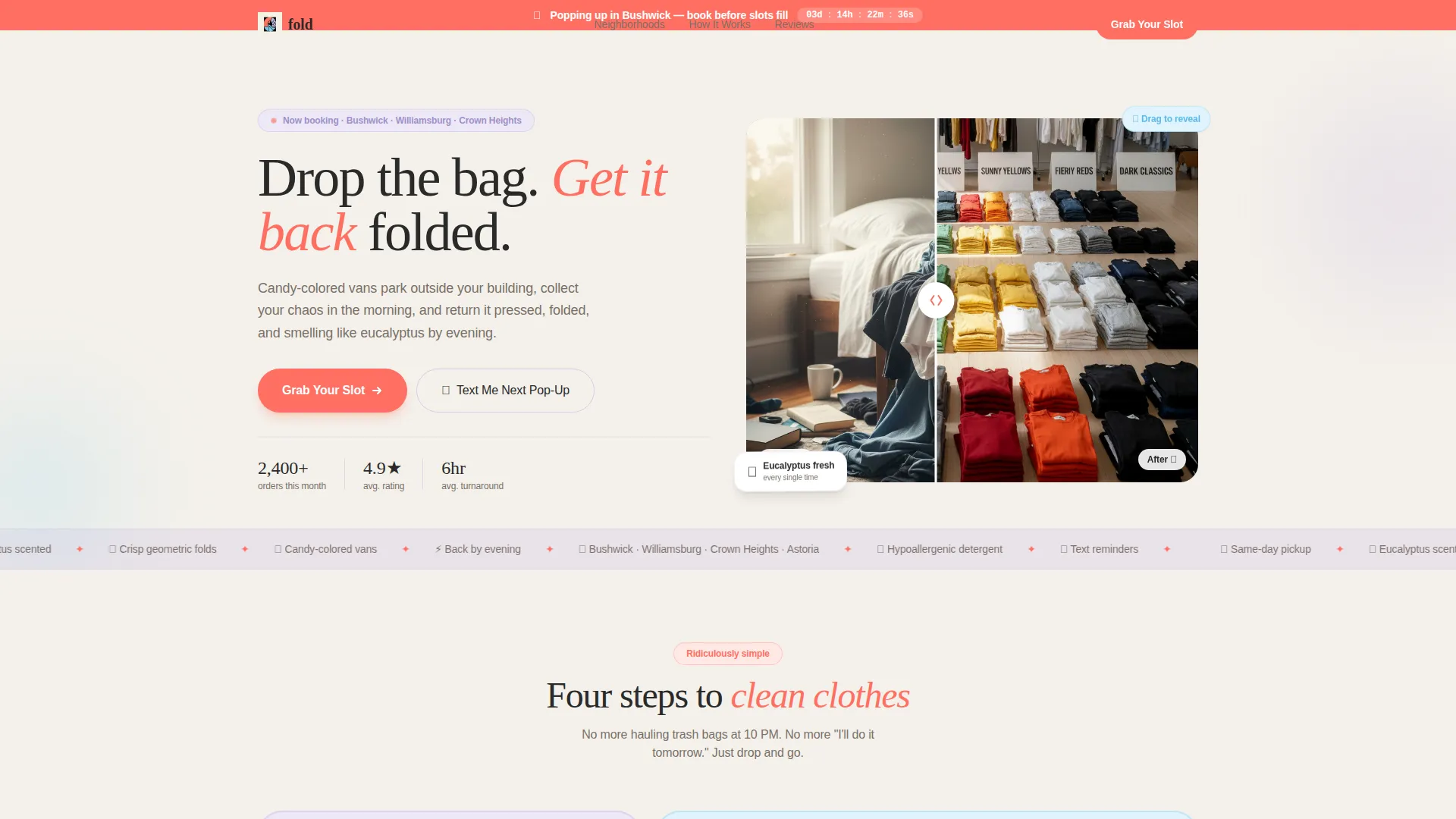 Playful Pop-Up Laundry Service Landing Page Template