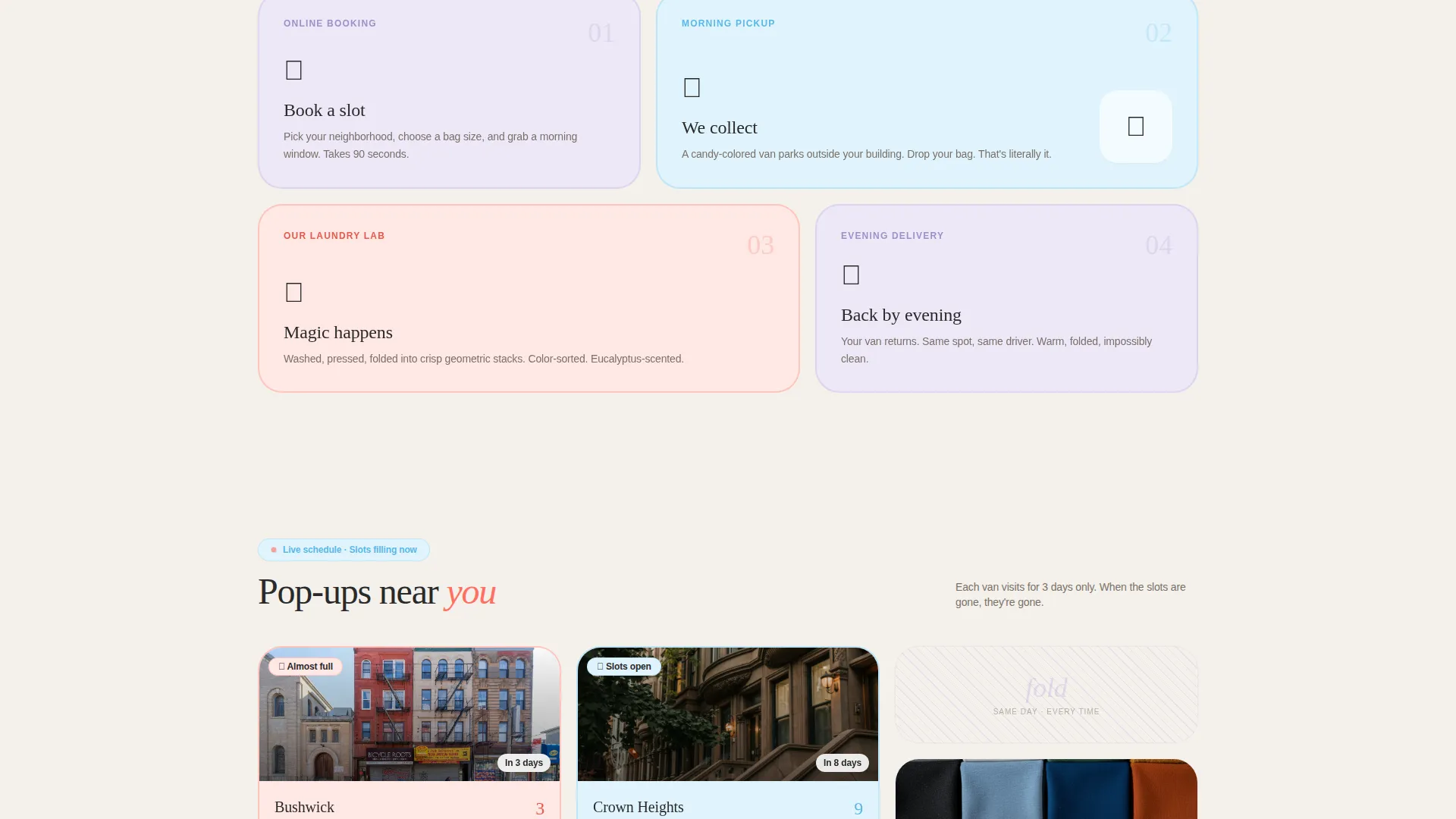 Playful Pop-Up Laundry Service Landing Page Template