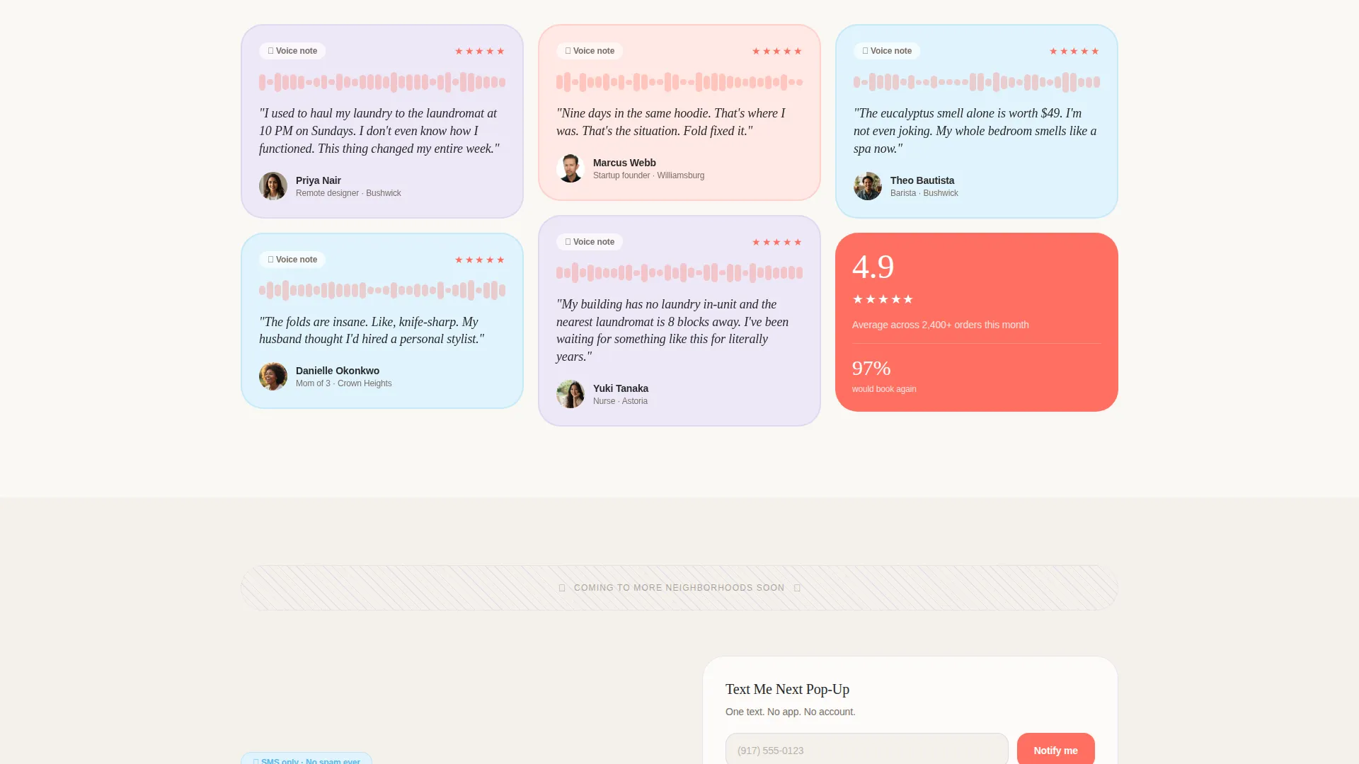 Playful Pop-Up Laundry Service Landing Page Template