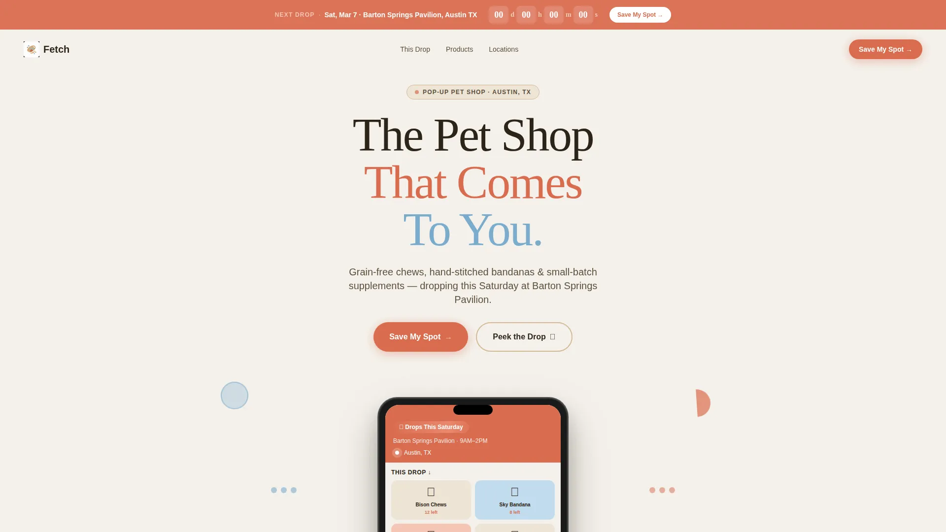 Playful Pop-Up Pet Shop Landing Page Template