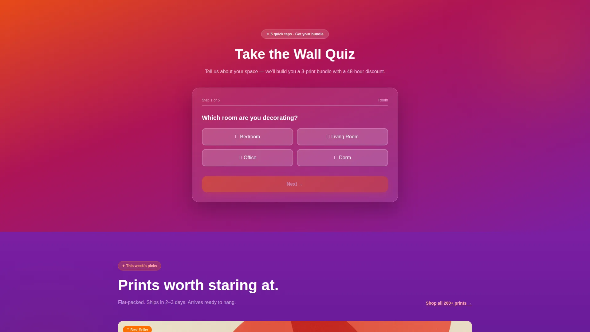 Art Prints Landing Page Template | Playful Geometric