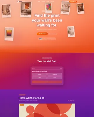 Art Prints Landing Page Template | Playful Geometric