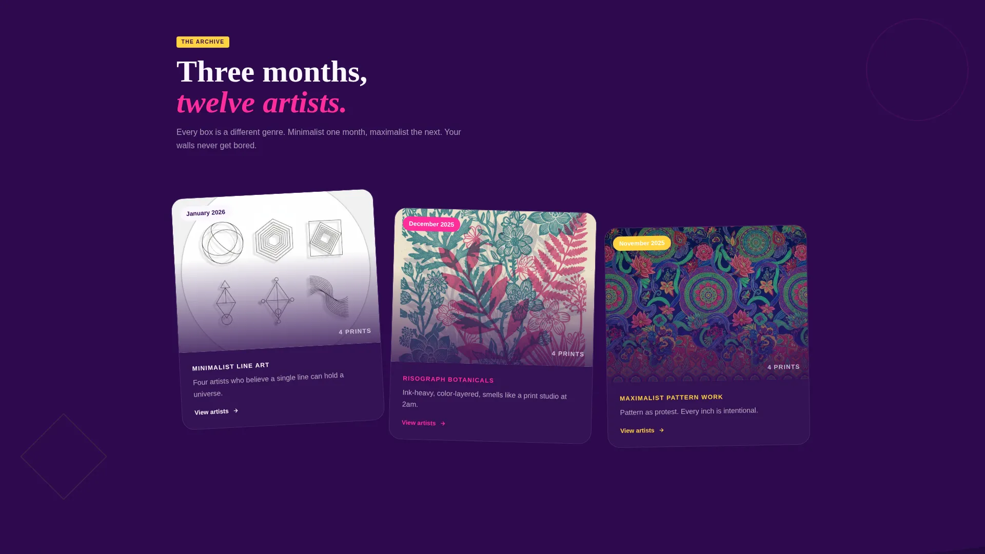Playful Art Prints Subscription Landing Page Template