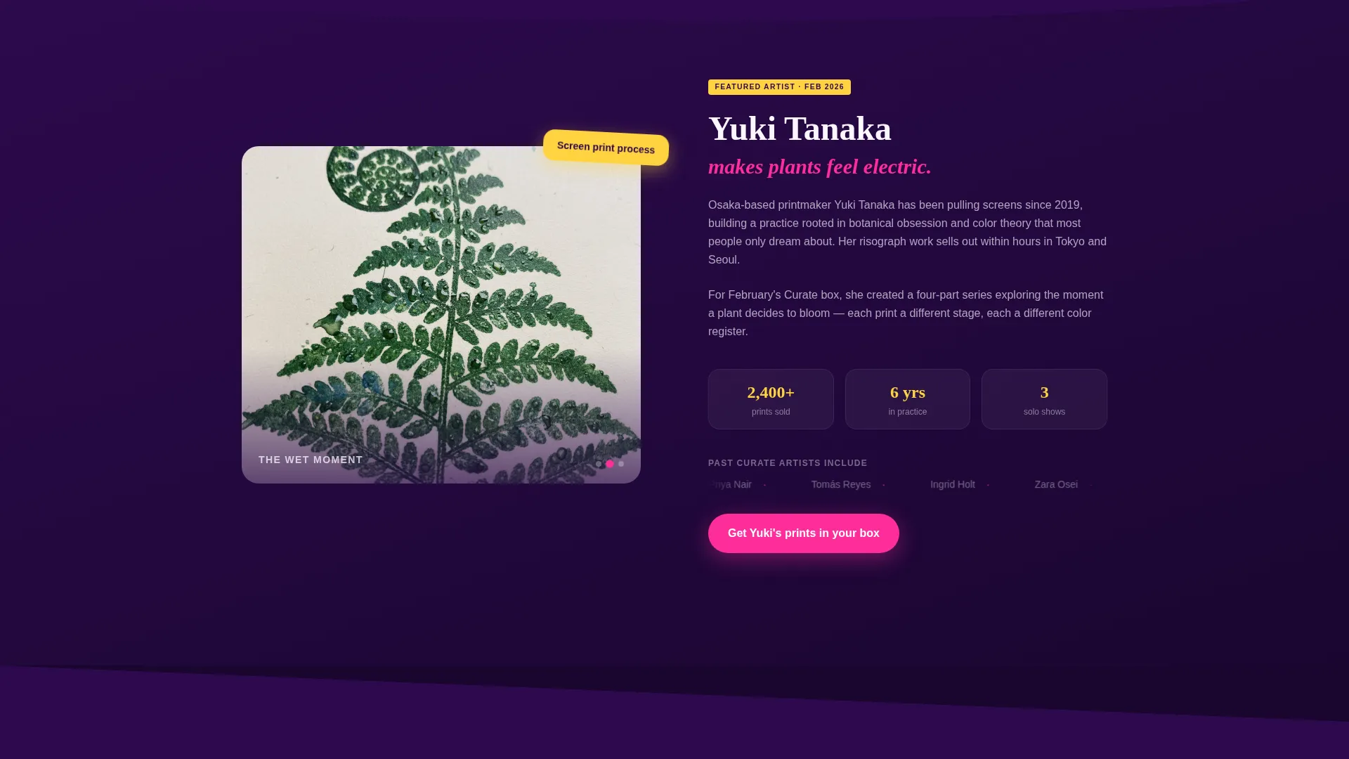 Playful Art Prints Subscription Landing Page Template