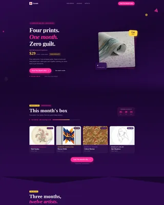 Playful Art Prints Subscription Landing Page Template