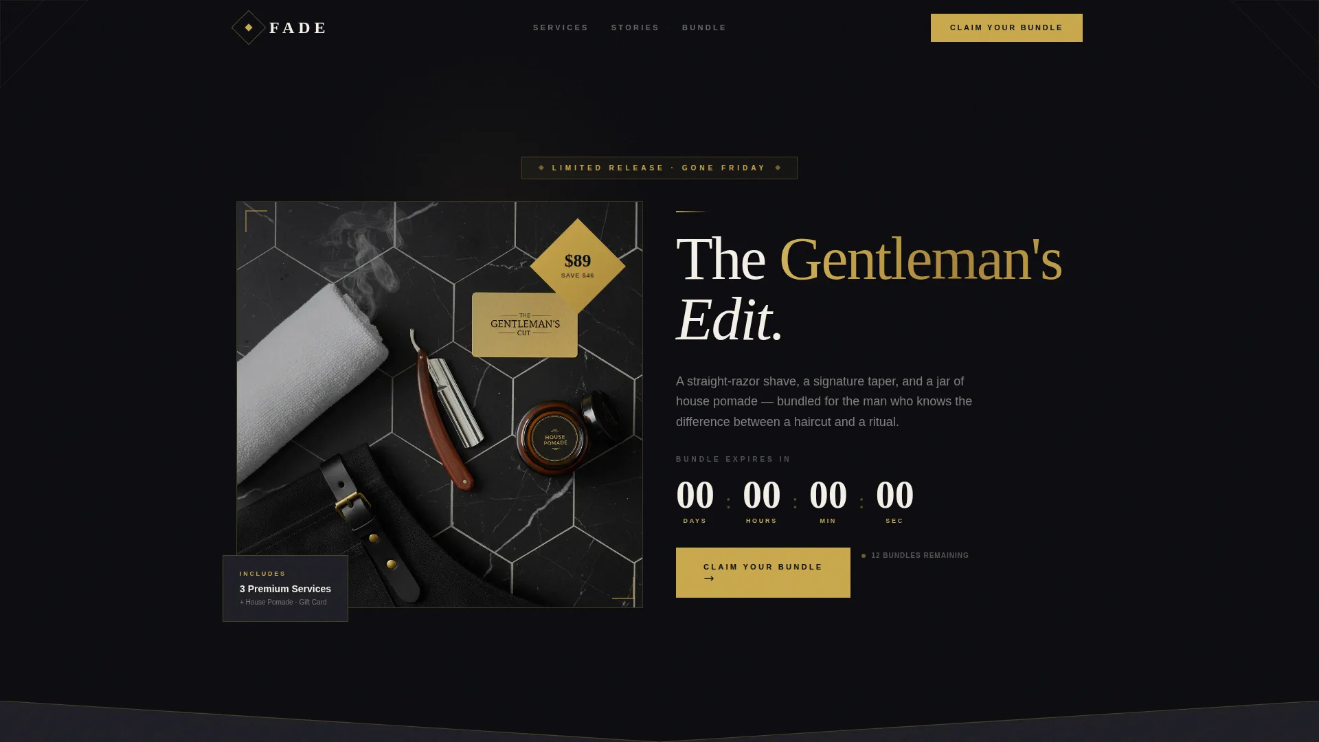 Luxurious Barbershop Landing Page Template