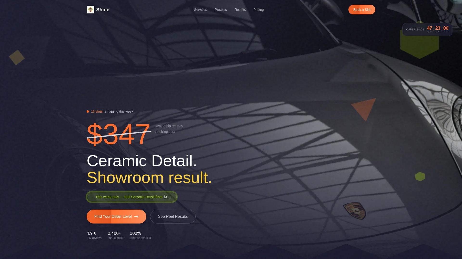 Premium Car Detailing Landing Page Template