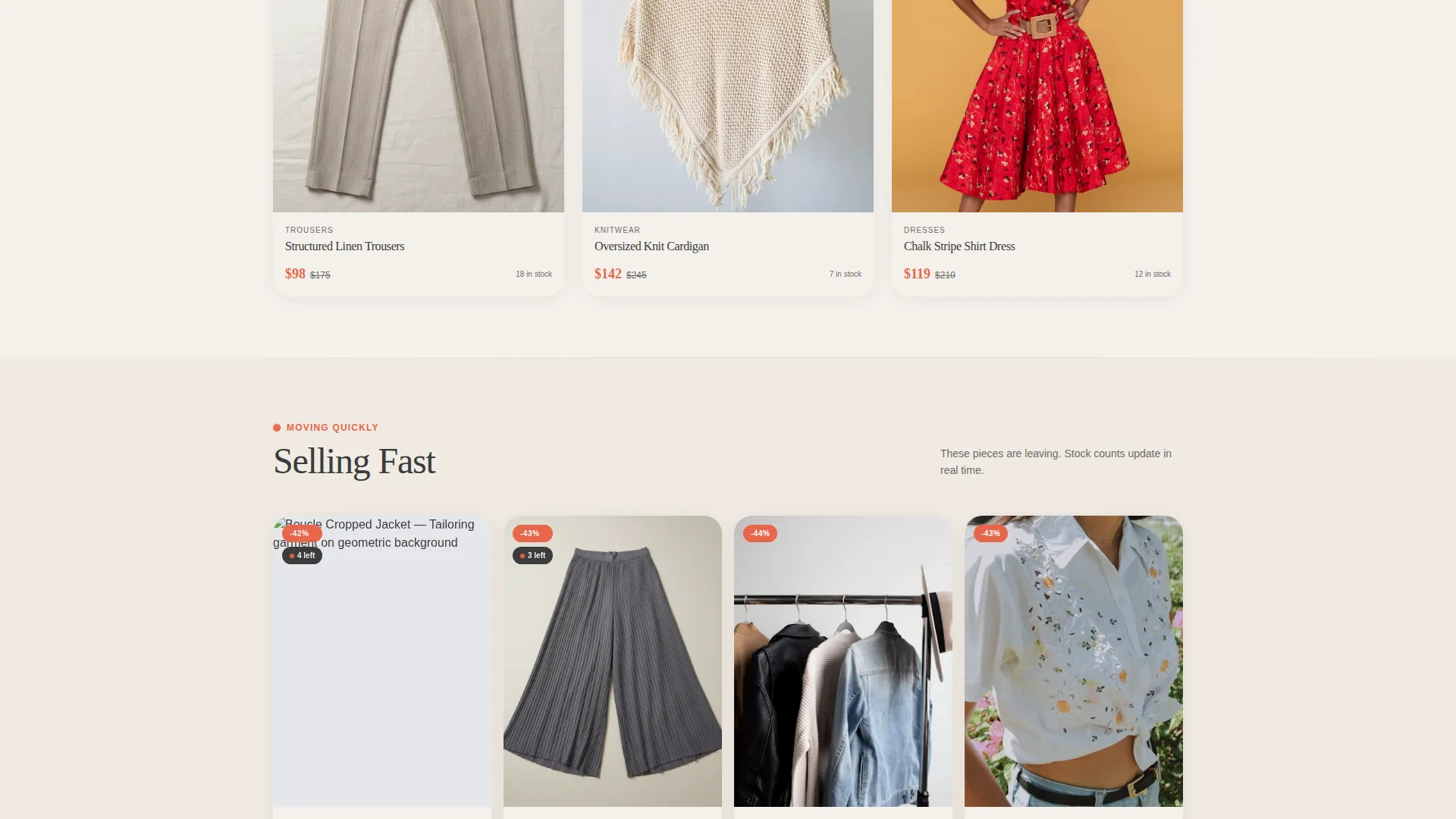 Geometric Fashion Flash Sale Landing Page
