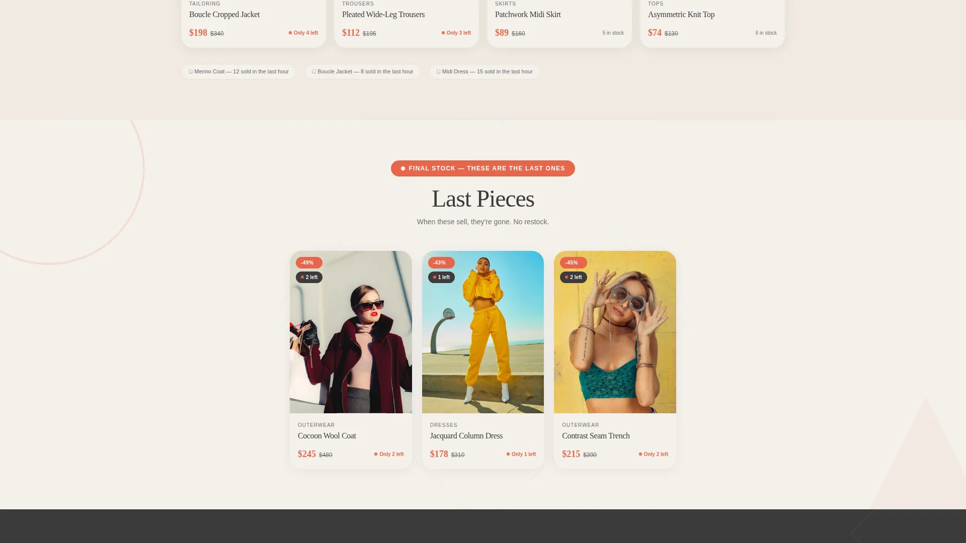 Geometric Fashion Flash Sale Landing Page