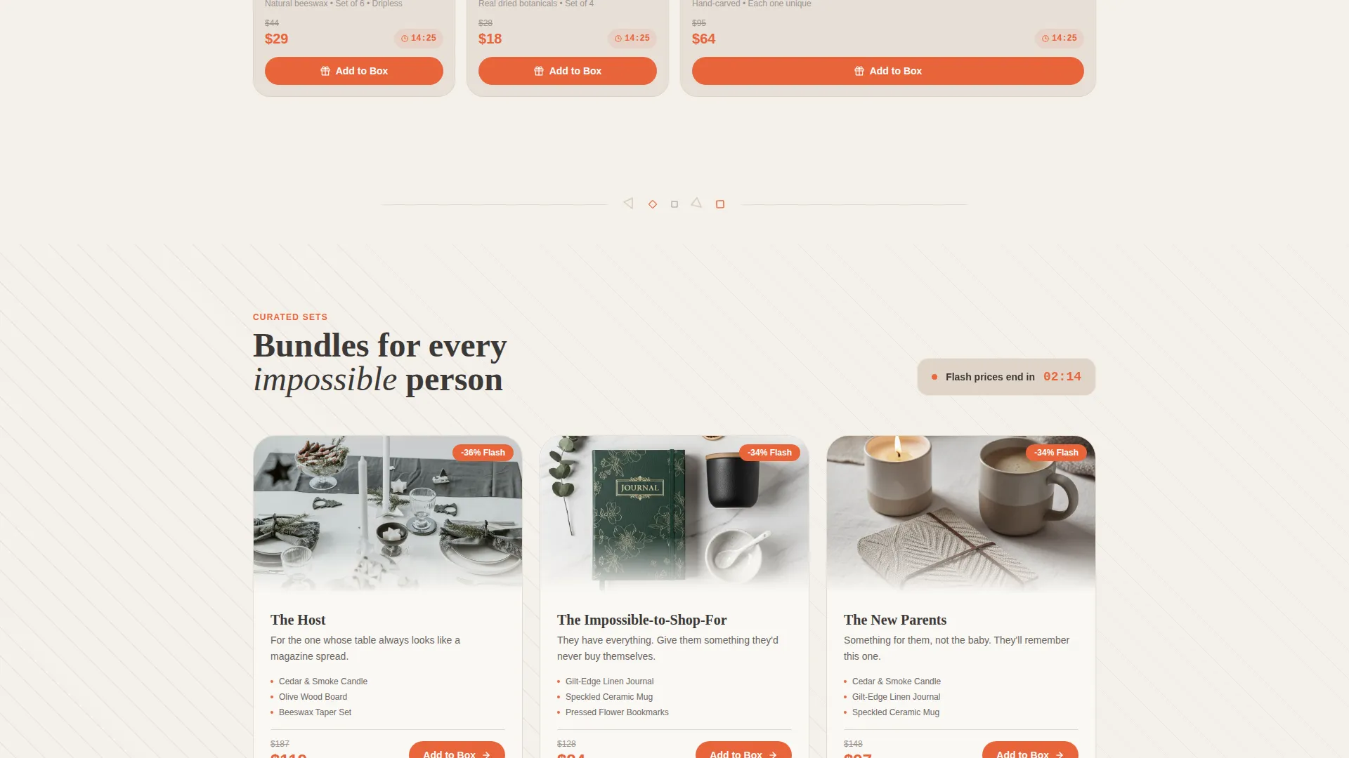 Premium Gift Shop Bento Grid Landing Page Template