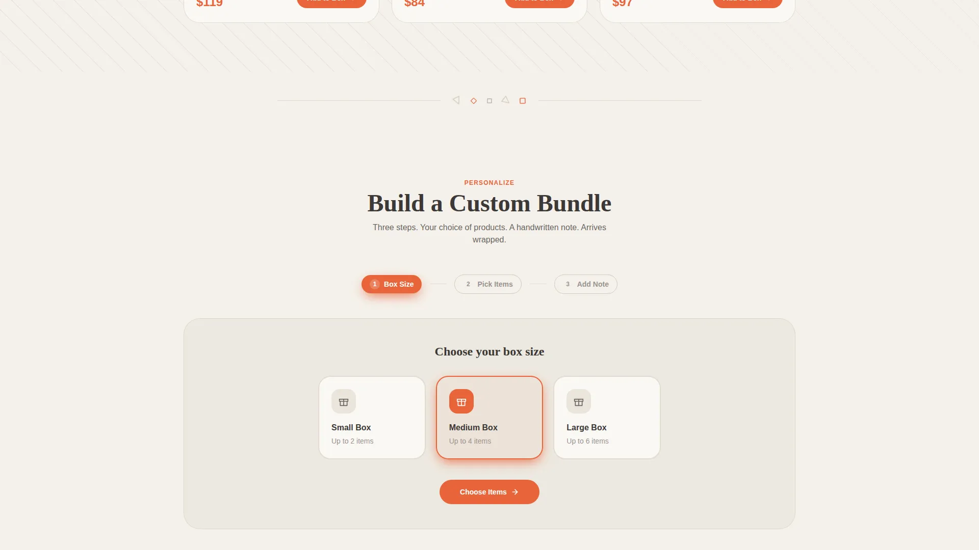 Premium Gift Shop Bento Grid Landing Page Template