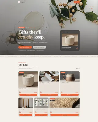 Premium Gift Shop Bento Grid Landing Page Template