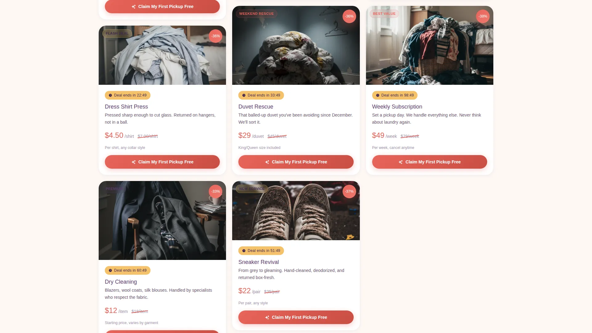 Premium Laundry Service Landing Page Template